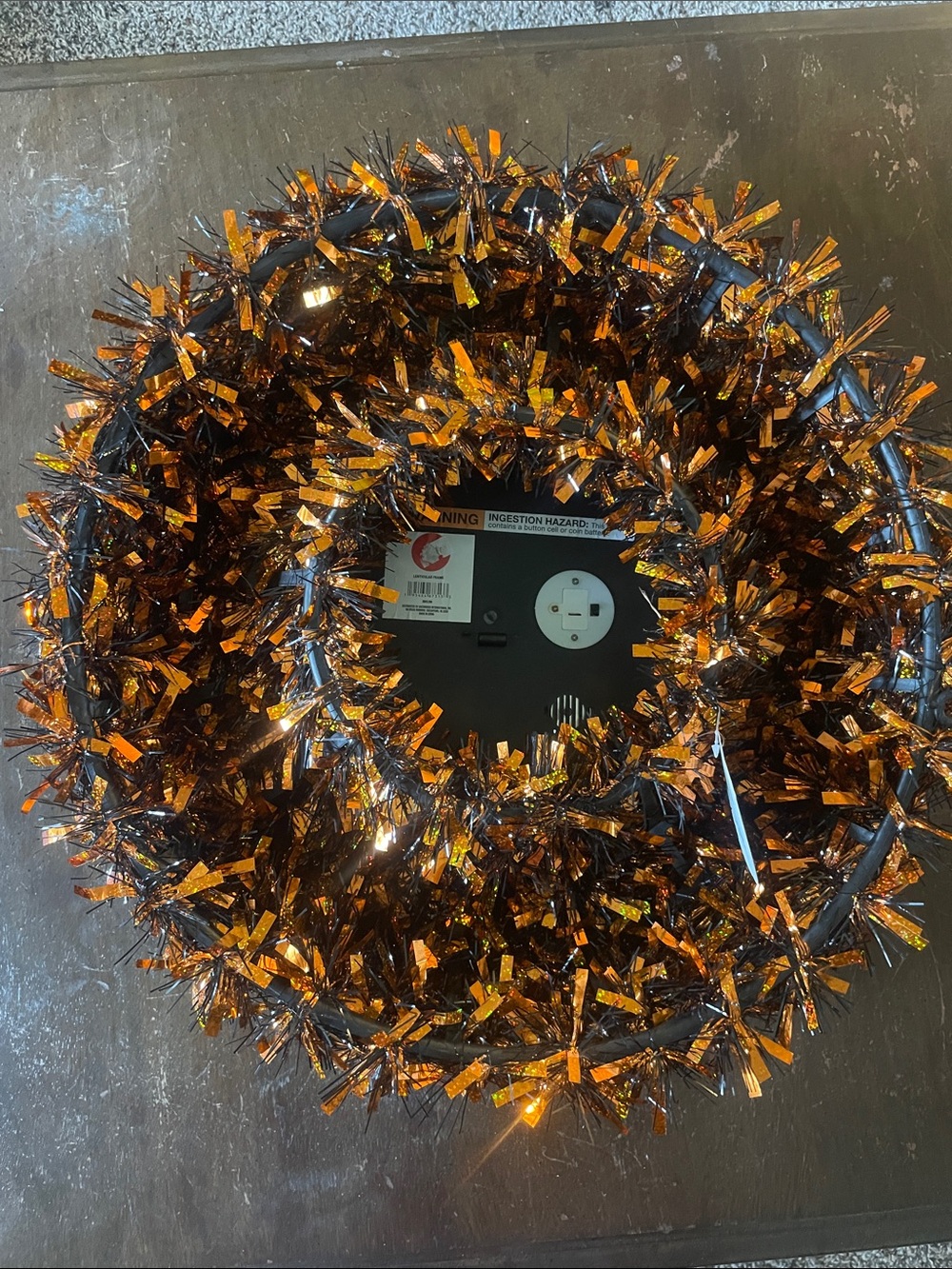 Vintage Looking Portrait Halloween Wreath in Black and Orange - Picture 9 of 10